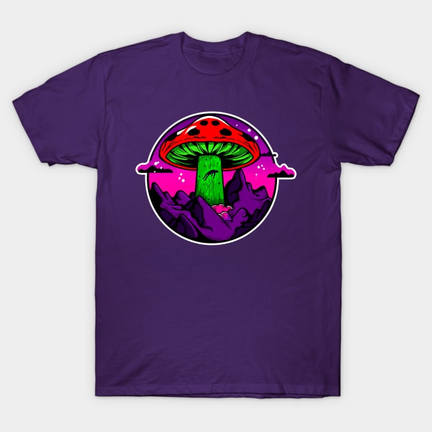 UFO Mushroom T-Shirt by BeeCee